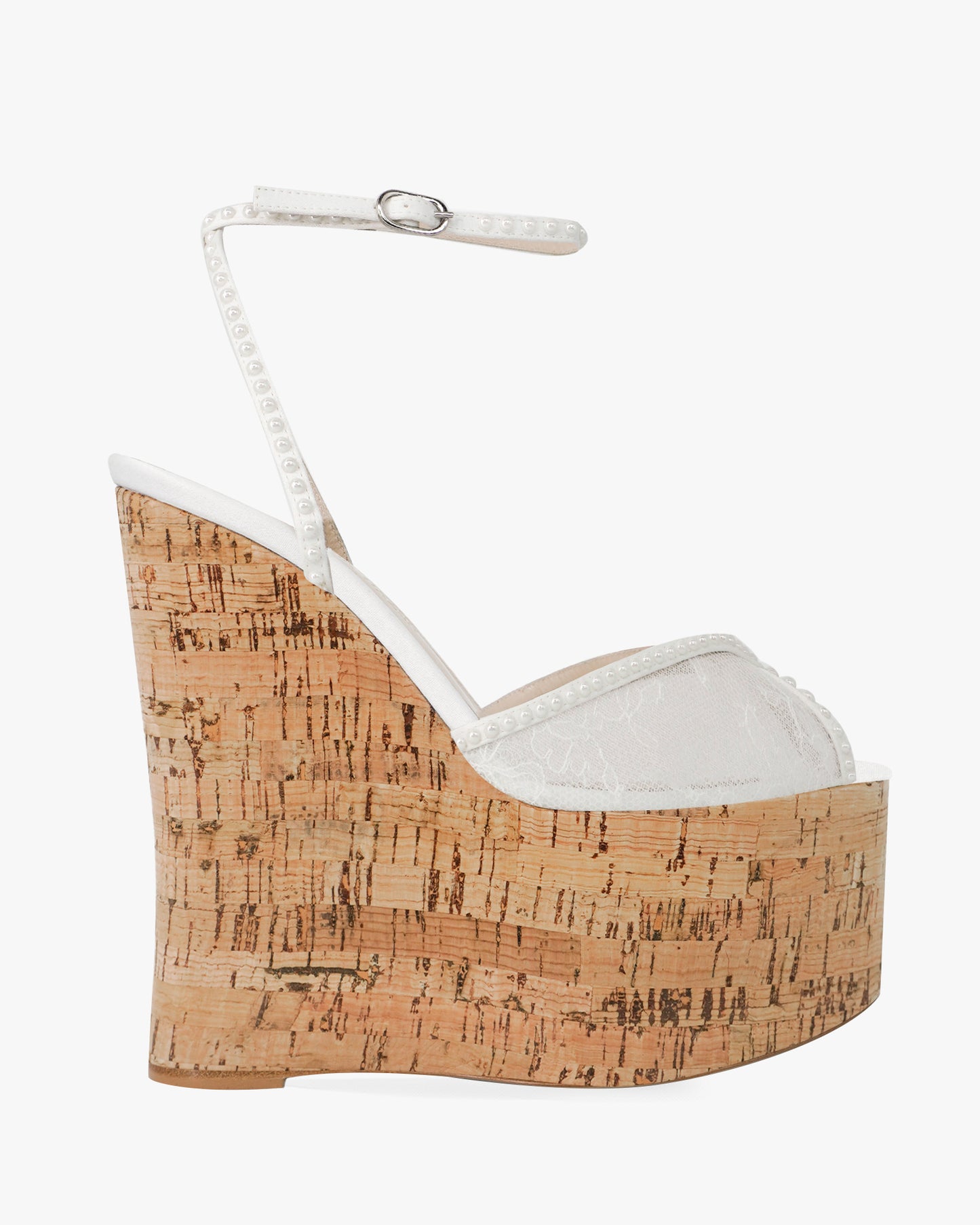 BARDOT CORK WEDGE PEARL 150