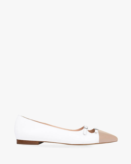 white-nude / silver buckles