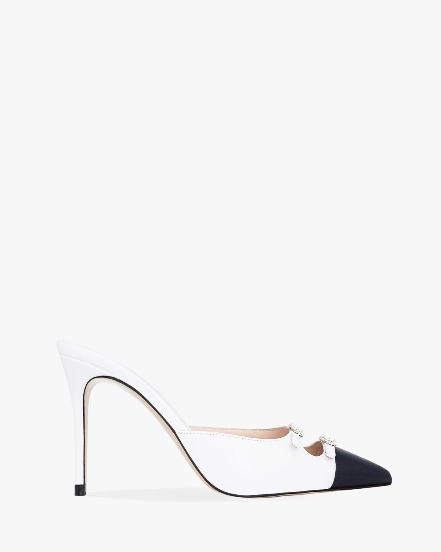 white-navy / crystal buckles