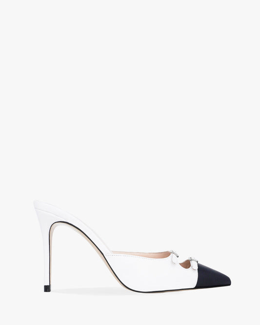 white-navy / silver buckles