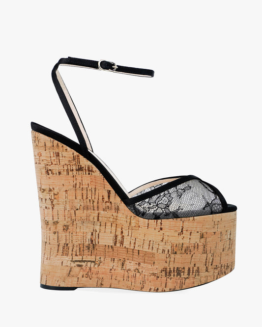 BARDOT CORK WEDGE LACE 150