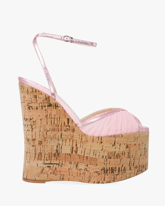 BARDOT CORK WEDGE METALLIC 150