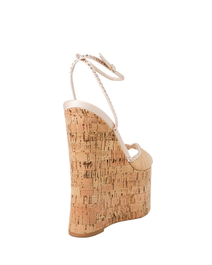BARDOT CORK WEDGE GLITZ 150