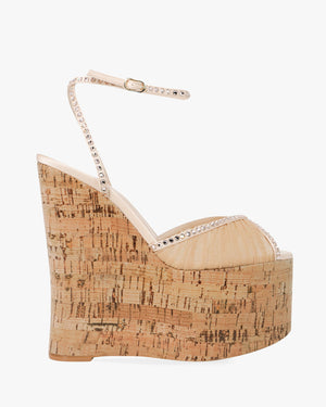 BARDOT CORK WEDGE GLITZ 150