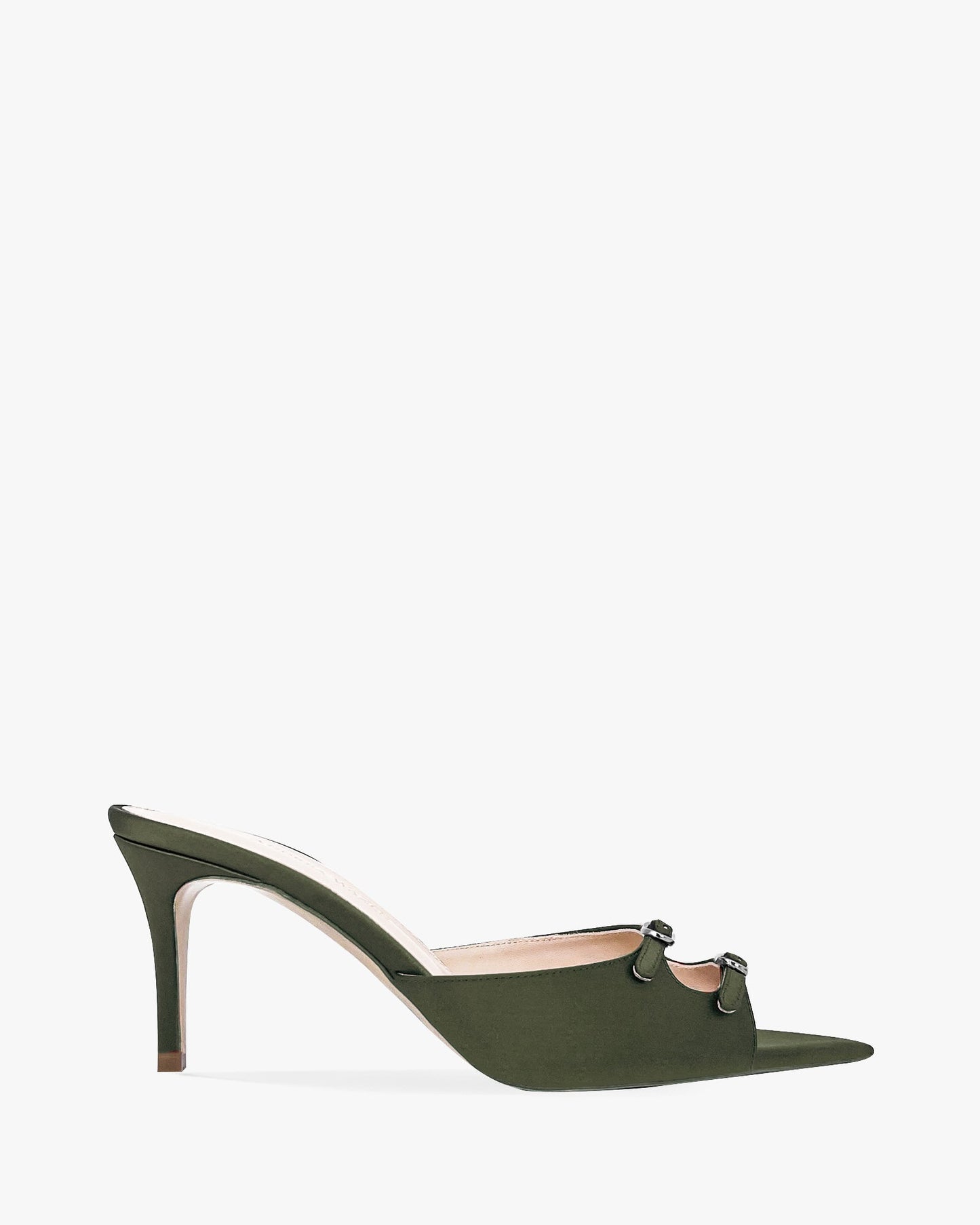 khaki / silver buckles