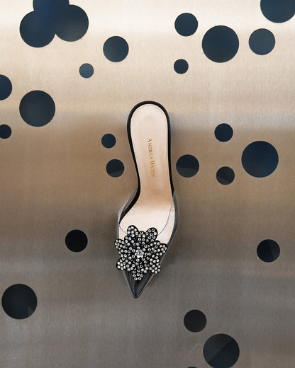 FLORA PVC GLITZ MULE 85