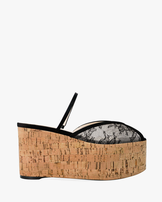 PALOMA CORK WEDGE LACE 90