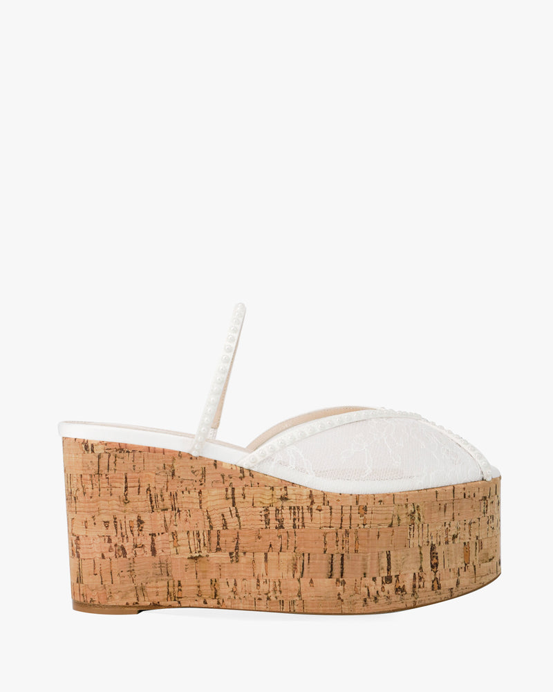 PALOMA CORK WEDGE PEARL 90