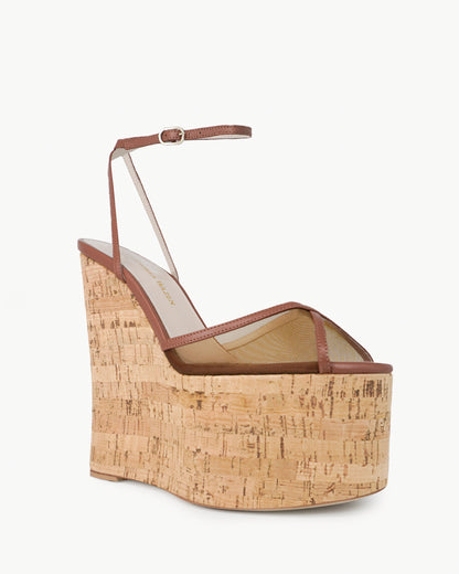 BARDOT CORK WEDGE MESH 150