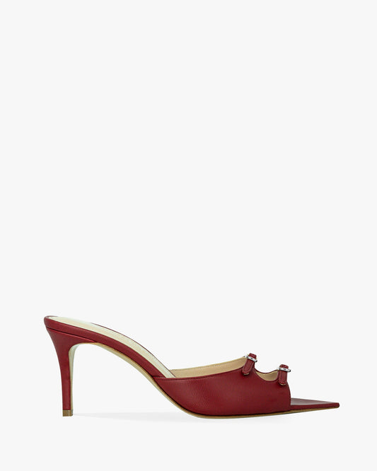 bordeaux / silver buckles