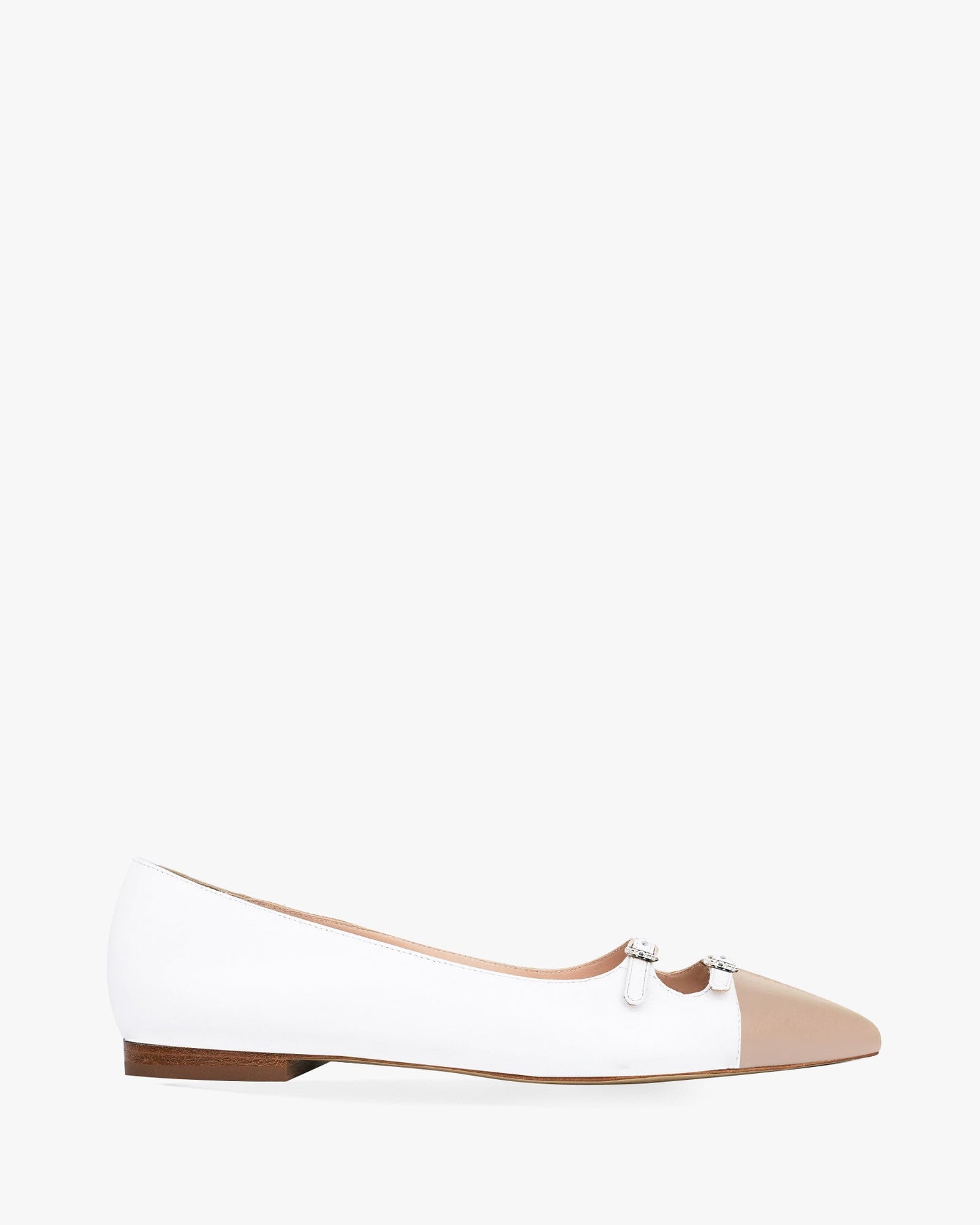 white-nude / crystal buckles