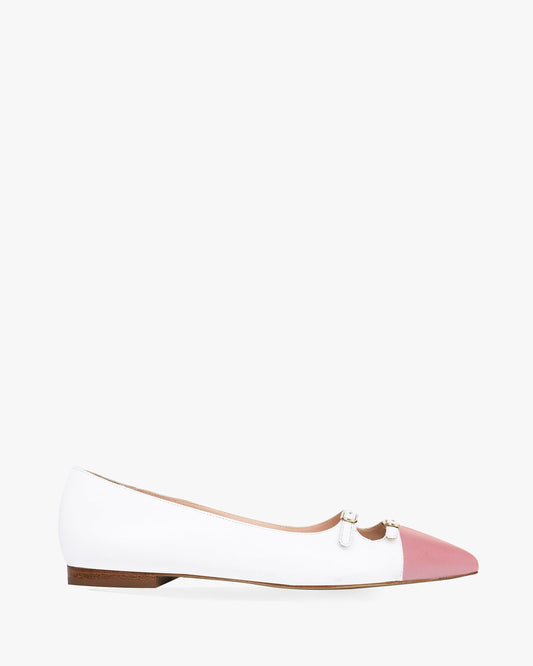 white-pink / gold buckles