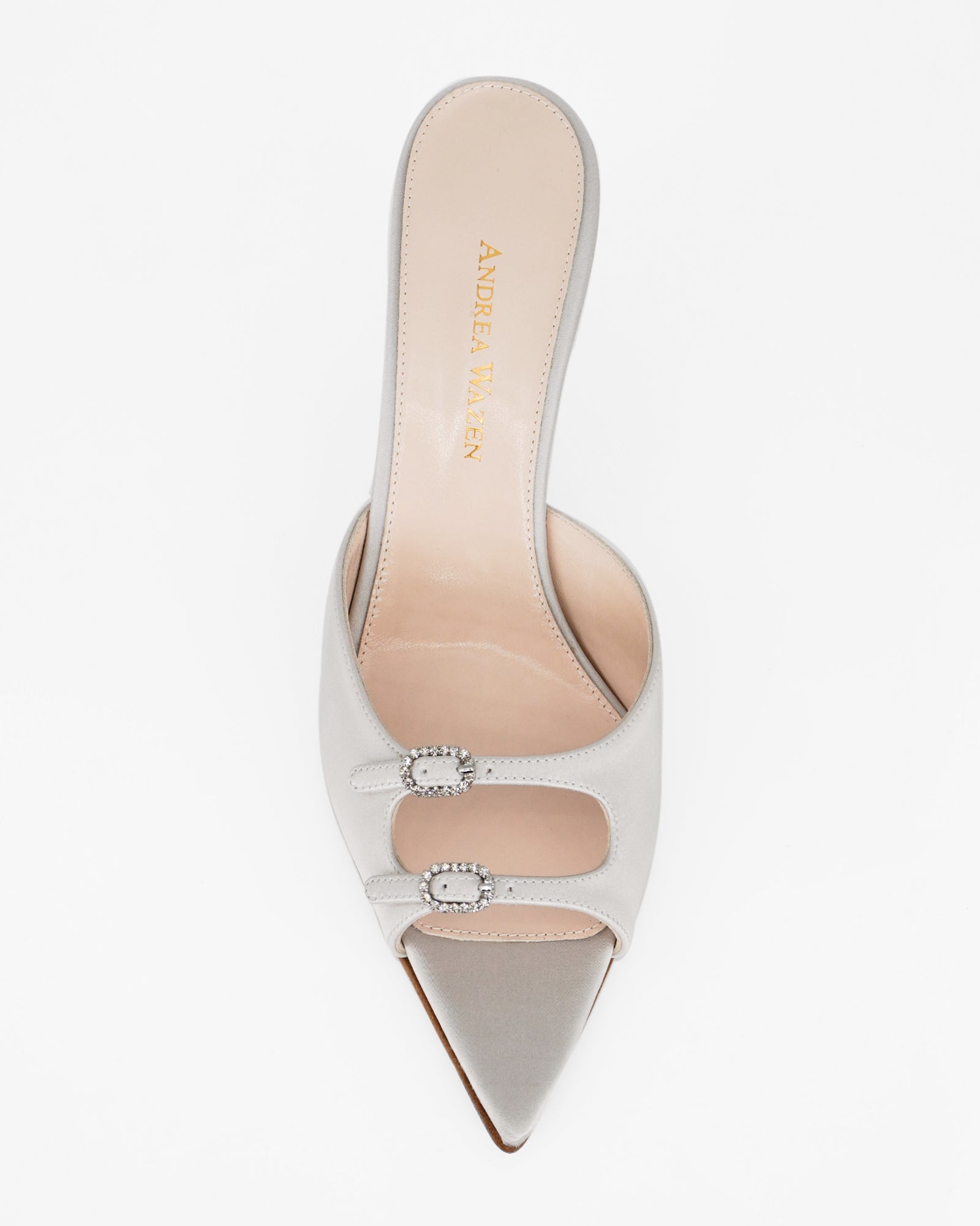 Andrea Wazen Lace Crystal Mule White 37 ミディアムヒール Andrea Wazen Franca mules for Women - White in UAE | Level Shoes