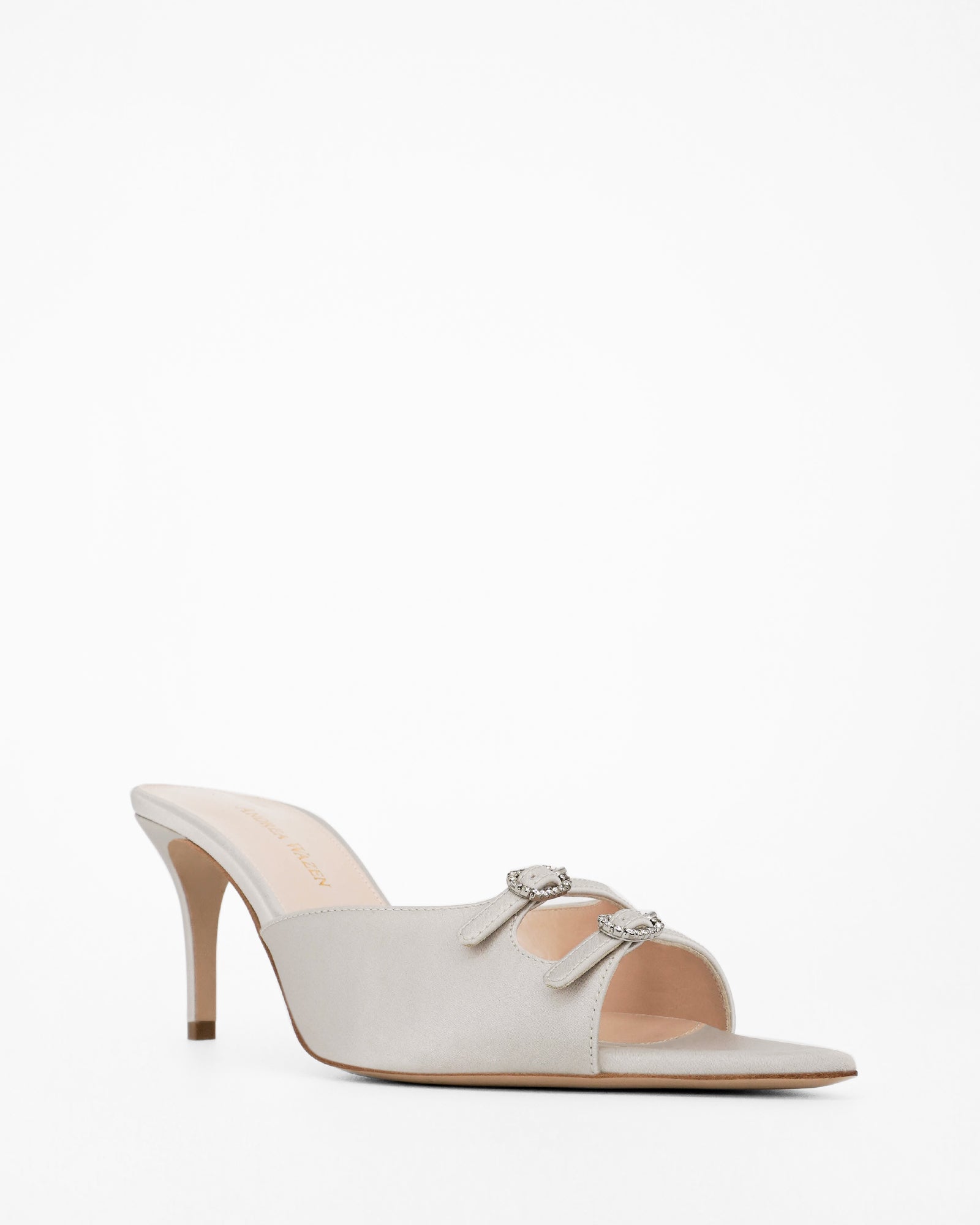 Andrea Wazen Lace Crystal Mule White 37 ミディアムヒール KATY MULE LACE PEARL 75 – Andrea Wazen