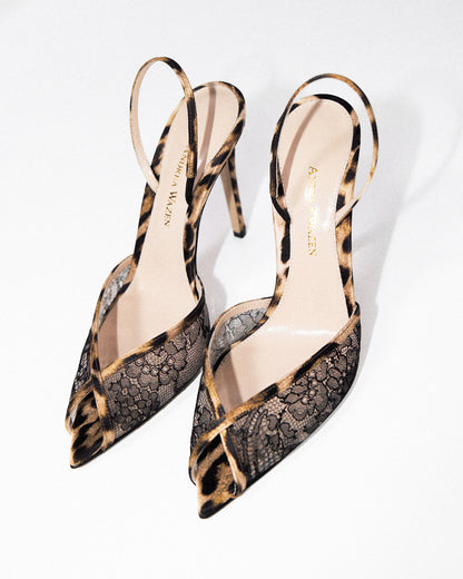 KATY SLING LACE LEOPARD 105