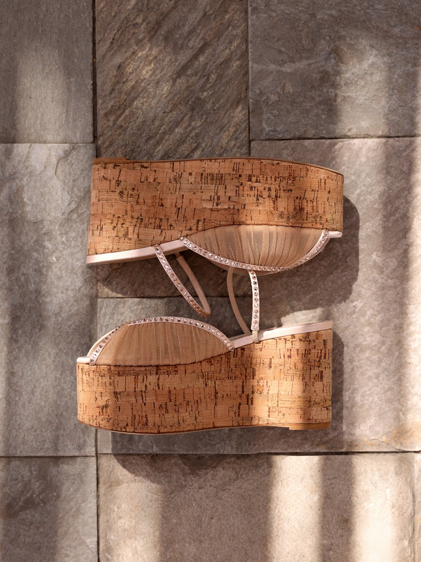 PALOMA CORK WEDGE GLITZ 90