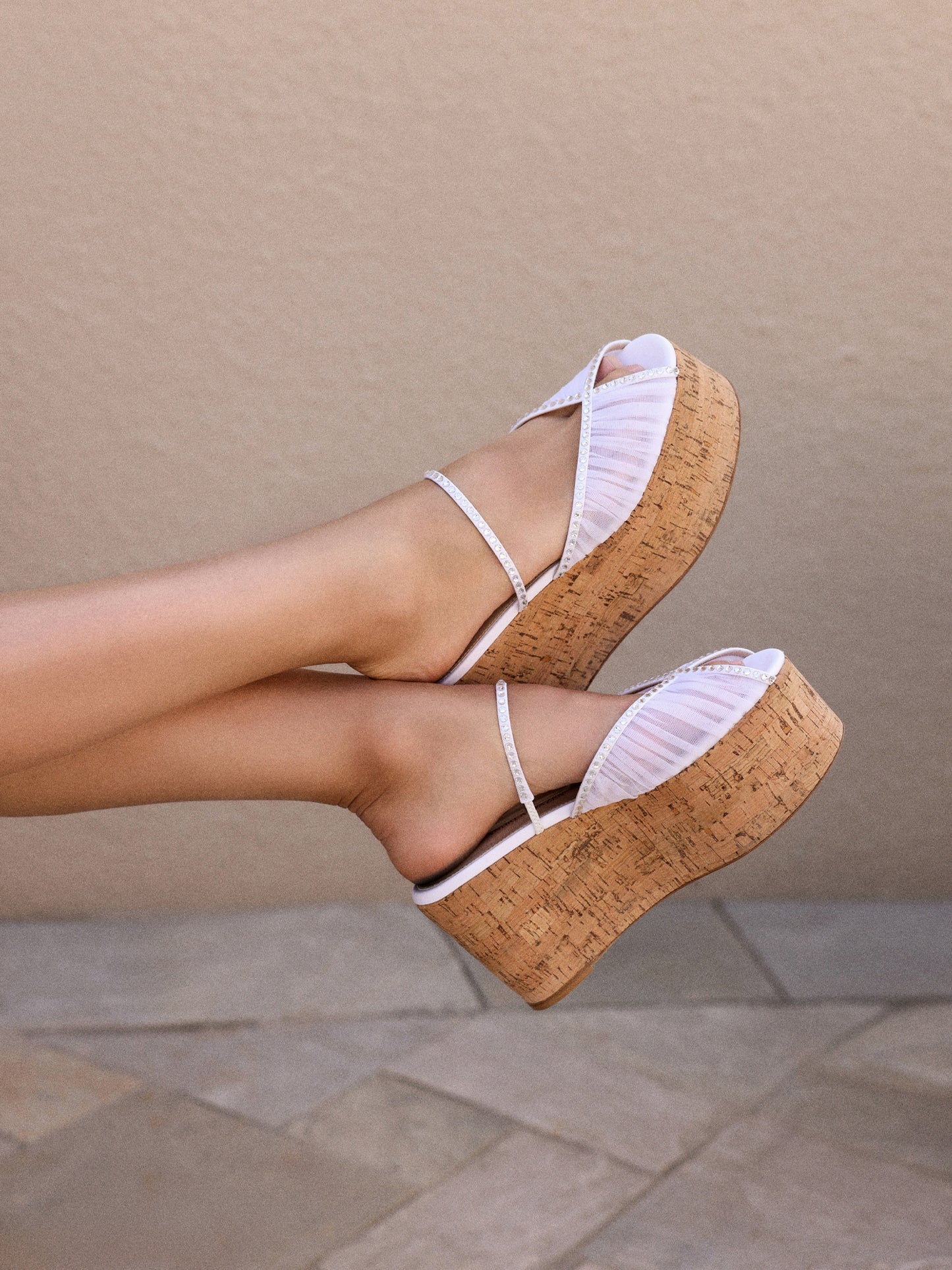 PALOMA CORK WEDGE GLITZ 90